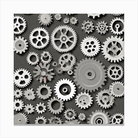 Gears On A Black Background 2 Canvas Print