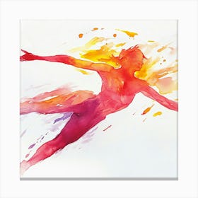 Watercolor Of A Dancer Canvas Print