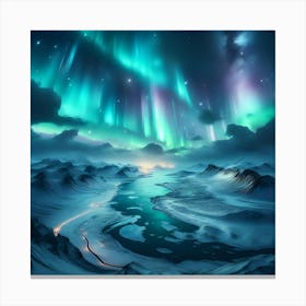 Aurora Over Snowy Peaks04 Canvas Print