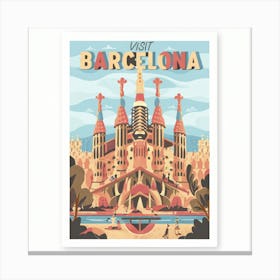 Visit Barcelona Canvas Print