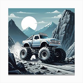 Monster Truck In The Mountains 1 Canvas Print