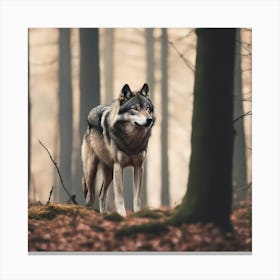 Wolf In The Forest 8 Canvas Print