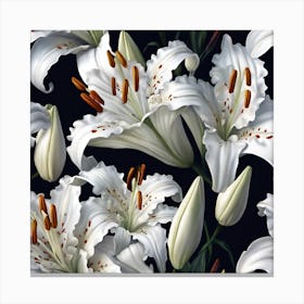 Frilled White Lilies Canvas Print