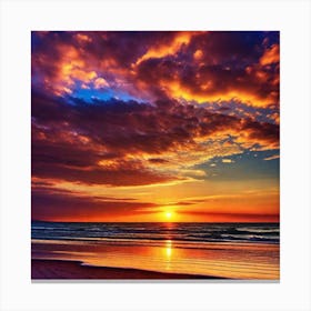 Sunset On The Beach 309 Canvas Print