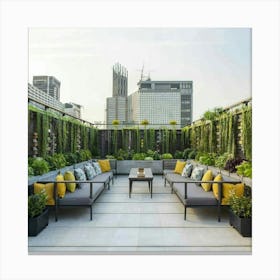 Rooftop Terrace In Bangkok Canvas Print