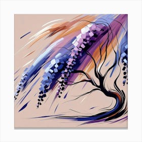 Abstract modernist Wisteria tree 2 Canvas Print