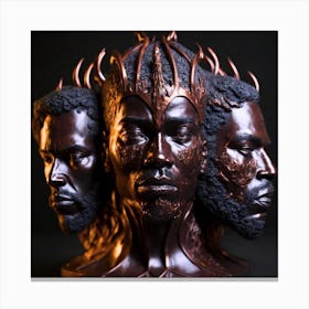 Bust Of Black Men Canvas Print