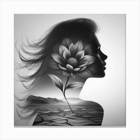 Silhouette of a beautiful woman 4 Canvas Print