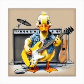 Duck With Guitar 6 Canvas Print