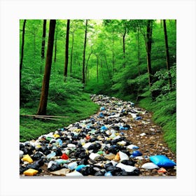 Trash In The Forest 8 Canvas Print