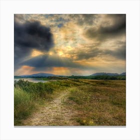 Sunset at Crymlyn Burrows Nature Reserve Canvas Print