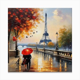 Paris In The Rain 5 Canvas Print