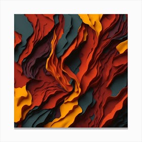 Abstract Colorful Waves Painting Art Canvas Print