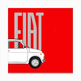 Fiat 500 on red Canvas Print