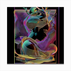 Trippy , luminous, abstract, portrait of a woman, artwork print. "Fantastical Dream Play" Canvas Print