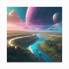 Space Landscape 9 Canvas Print