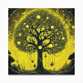 Cosmic Tree With Headphones 3 Canvas Print