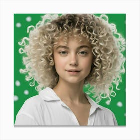 Curly Haired Girl Canvas Print