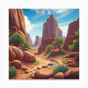 Landscape of valley rocks 7 Canvas Print