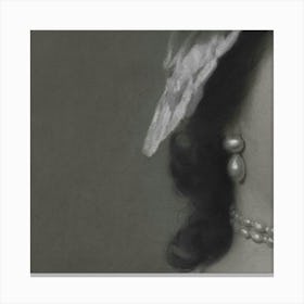 Portrait Of A Lady Wearing Pearls Canvas Print