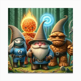 Fantastic Four Gnomes Canvas Print