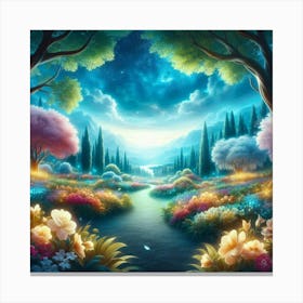 Fairy Garden At Night 7 Canvas Print