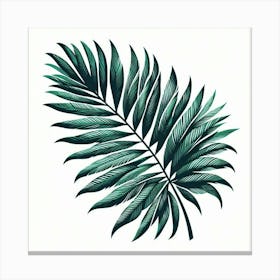 Tropical green palm leaf 2 Canvas Print