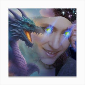 Woman With A Dragon Canvas Print