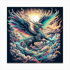 T-shirt design featuring a fierce dragon Canvas Print