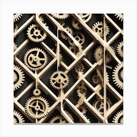 3d Background With Gears Canvas Print