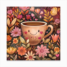 Love Coffee Cup Valentines Day Canvas Print