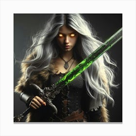 Young Woman With A Sword Canvas Print