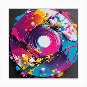 Cd Splatter Canvas Print