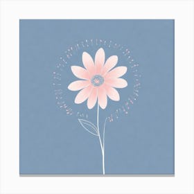 A White And Pink Flower In Minimalist Style Square Composition 279 Canvas Print