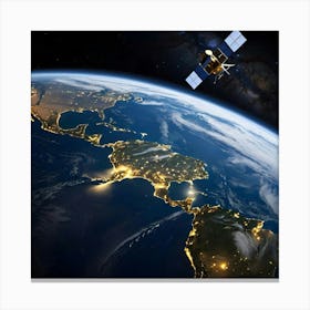 Satellite In Space 5 Canvas Print