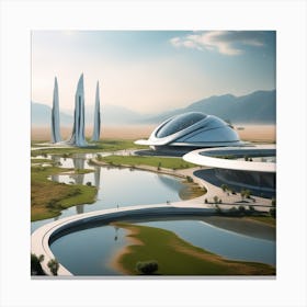 Futuristic Architecture 16 Canvas Print