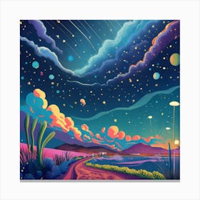 Desert Landscape Painting Canvas Print