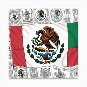 Mexican Flag 14 Canvas Print