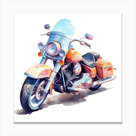 Watercolor Motorcycle Illustration Canvas Print