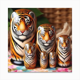 Tiger Nesting Dolls 2 Canvas Print