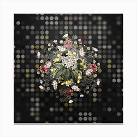 Vintage Shipova Flower Wreath on Dot Bokeh Pattern n.0315 Canvas Print