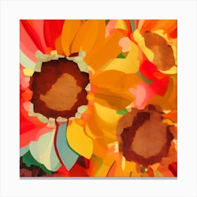 Colorful Sunflower Abstract Canvas Print