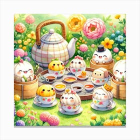 Tea Party dim sum Canvas Print