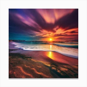 Sunset At The Beach 200 Canvas Print