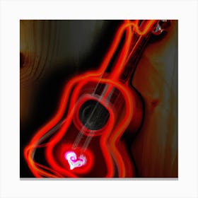 Heart Shaped Guitar Canvas Print