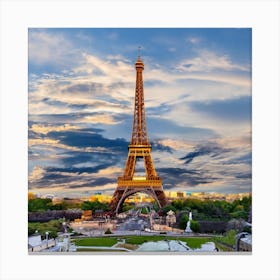 Eiffel Tower At Sunset Canvas Print