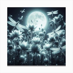 Dragonflies In The Night 1 Canvas Print