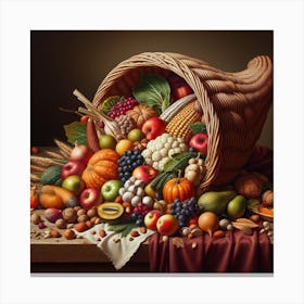 Thanksgiving Basket 2 Canvas Print