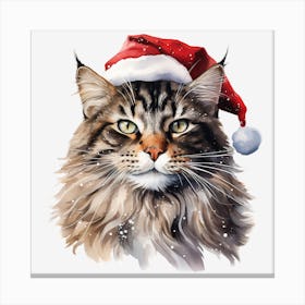 Santa Claus Cat 20 Canvas Print