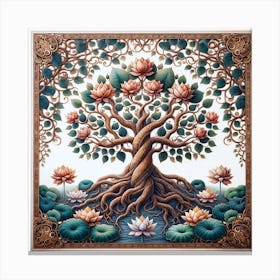 Lotus Tree Of Life 1 Canvas Print